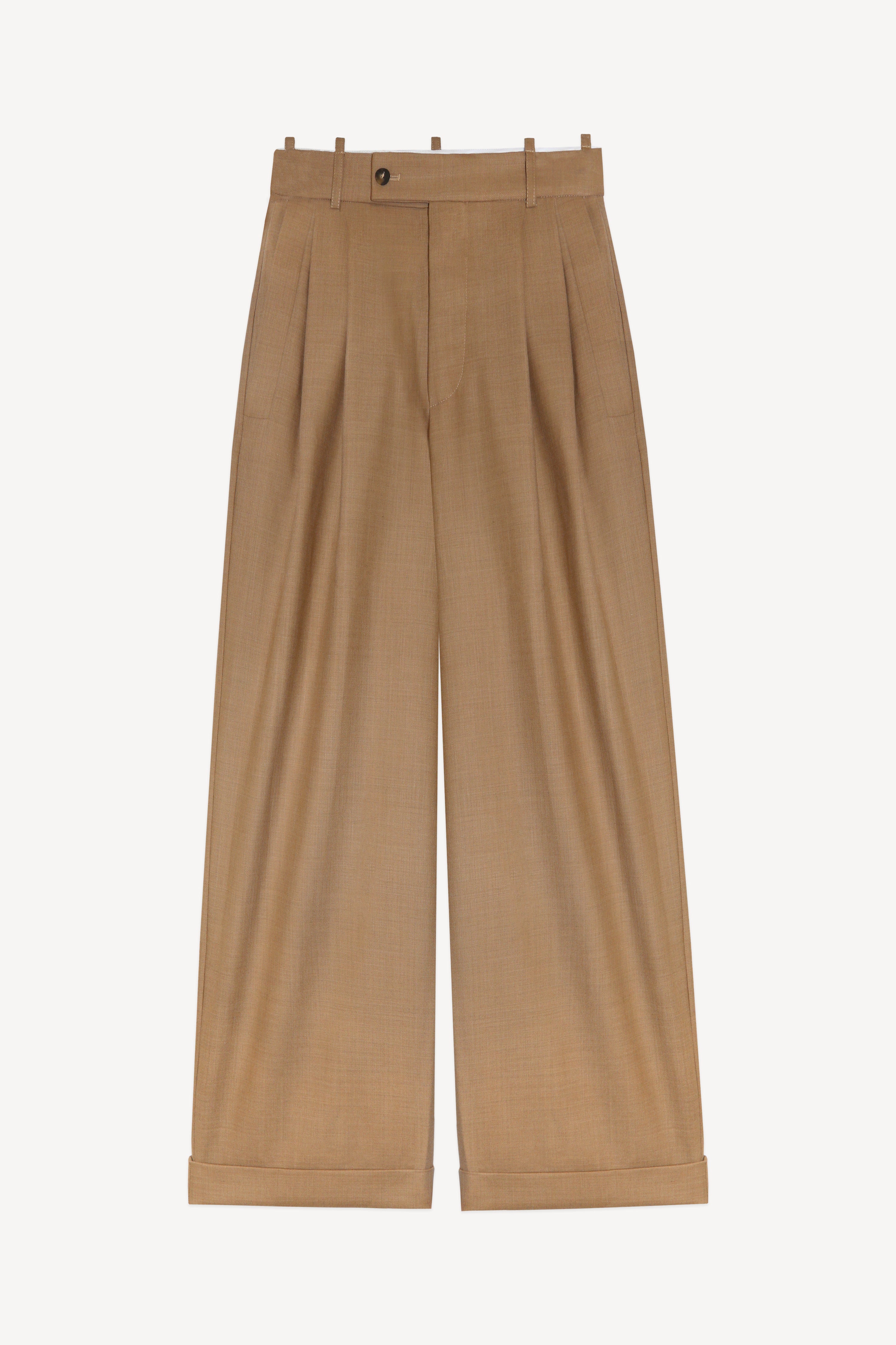 Margaux Lonnberg - Tim Beige Wool Trousers - Pleated