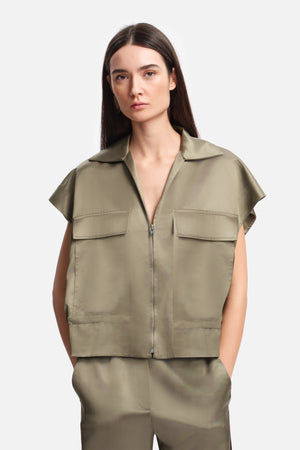 BANA Khaki Satin Shirt