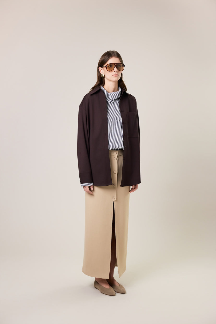 Chemise RAINS Brown