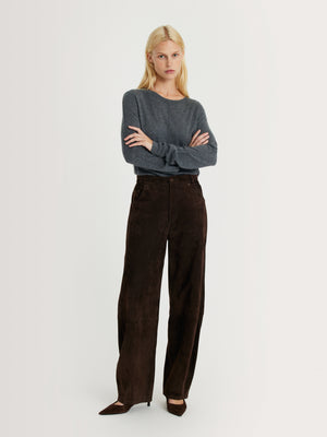 Pantalon EDGY Brown Suede