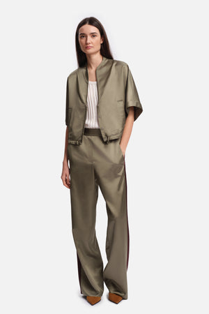 ISHA Khaki Satin Shirt