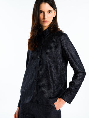 FREYA Shiny navy shirt
